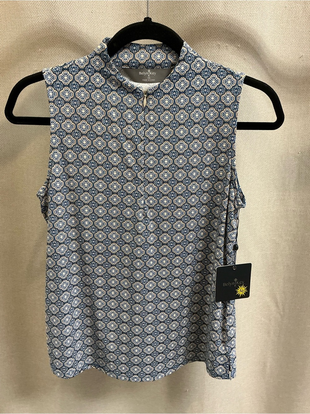 Belyn Key Evie Sleeveless Top Edinburgh Tile